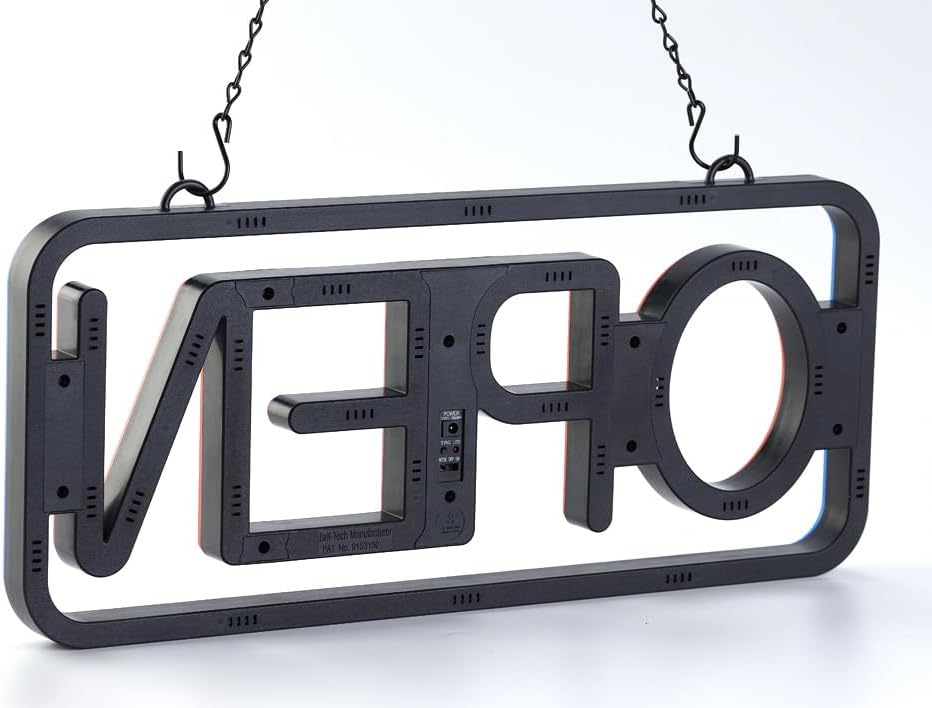 BritTech 21'' X 10'' NEW Ultra Bright LED 2025 Model Neon Open Sign - Remote Controlled - Get Your Business Seen Day or Night(21'' X 10'' Blue/Red)