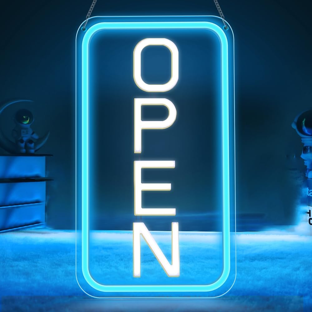 Open Signs for Business, COB Chip LED Neon Open Sign, 16"x 9" Bright Electric Light Up Open Signs with ON/OFF Switch for Bars, Stores, Coffee Shop, Hotel, Window, Outdoor etc.