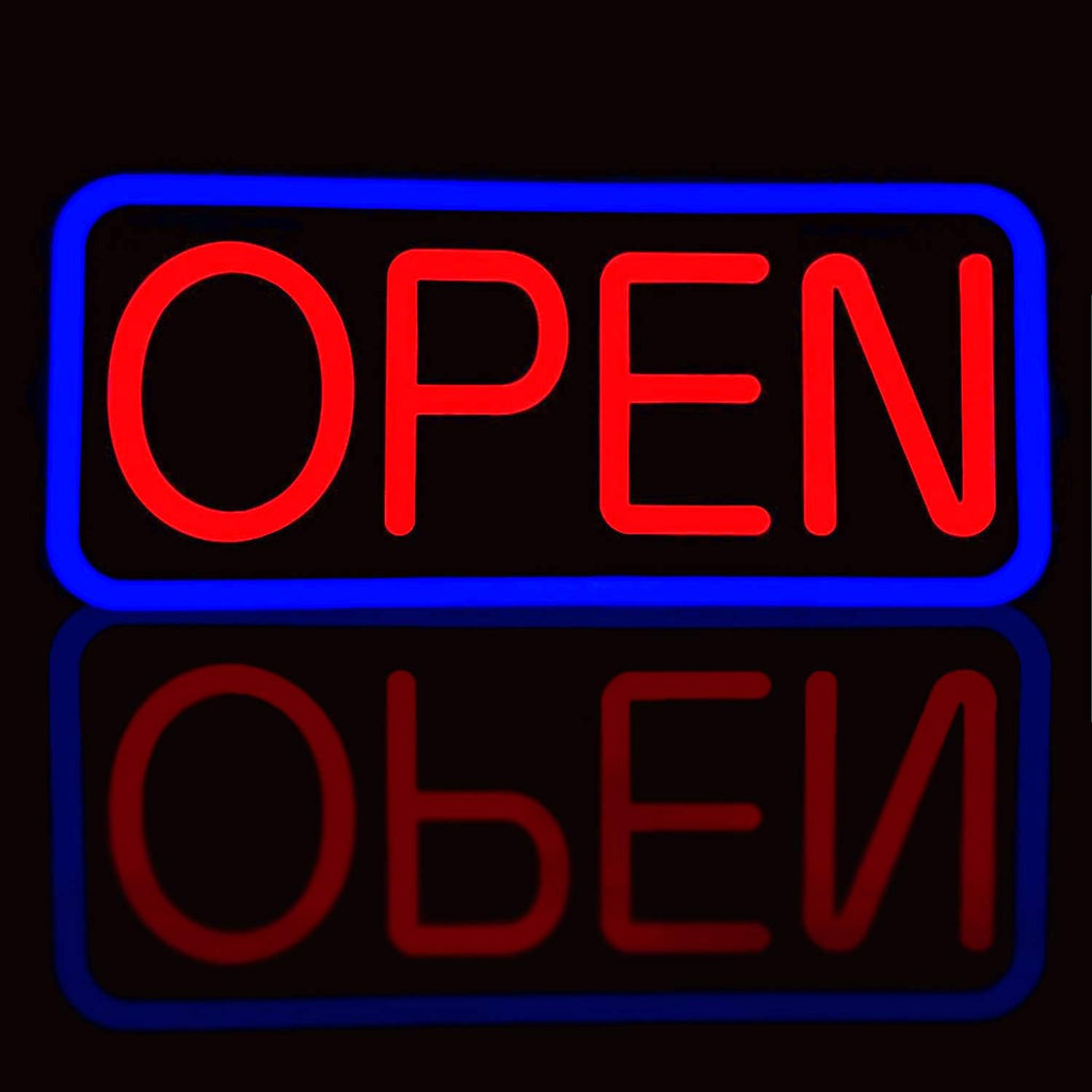 BritTech 21'' X 10'' NEW Ultra Bright LED 2025 Model Neon Open Sign - Remote Controlled - Get Your Business Seen Day or Night(21'' X 10'' Blue/Red)