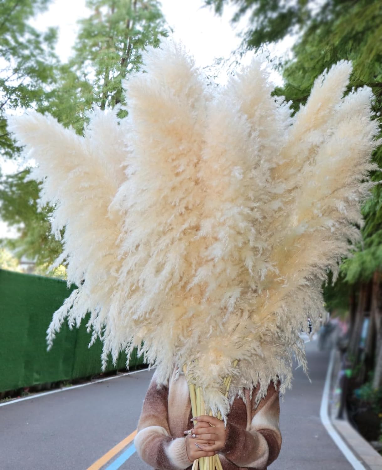 24 pcs Tall Pampas Grass Decoration - Pasuvsigt 40 Inch Large Pampas Grass Dried Flower Decoration,for Bohemian Style Living Room Decoration, Wedding Decoration, Party, Farmhouse Decoration