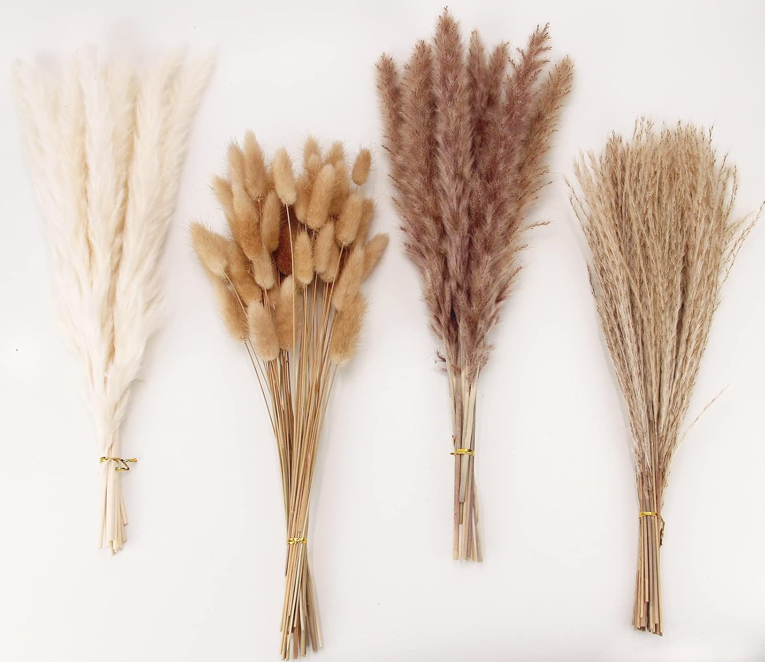 300 PCS Dried Flower Bouquet – Pampas Grass, Floral Decor for Home, Wedding, and Boho Style | Perfect for Vases, Fall, Spring, Summer, and Winter Arrangements