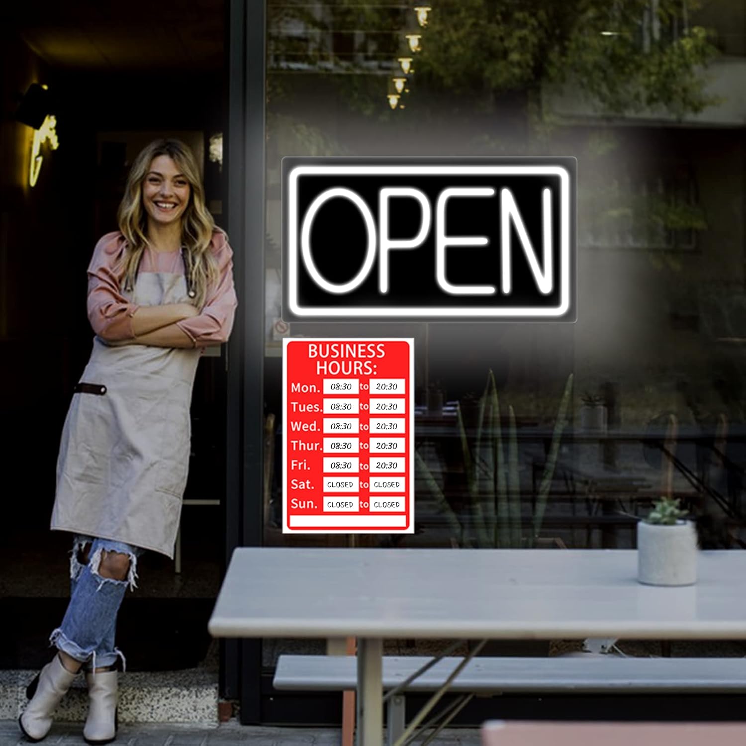 Open Signs for Business Ultra Bright LED Neon Open Signs 22 Inch Plug In Electric Light Up Open Sign with ON/OFF Switch for Business Storefront Window Glass Door Shop Florists Bar Salon Cafes Pubs