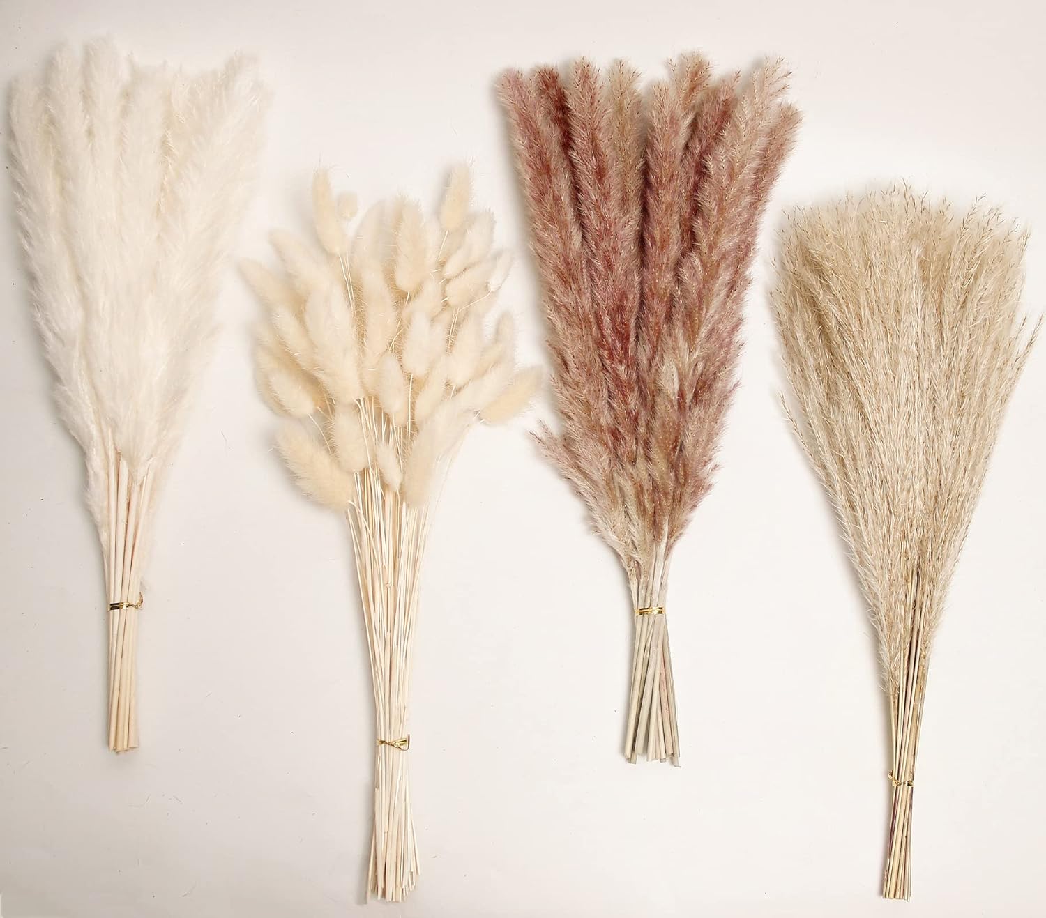 300 PCS Dried Flower Bouquet – Pampas Grass, Floral Decor for Home, Wedding, and Boho Style | Perfect for Vases, Fall, Spring, Summer, and Winter Arrangements