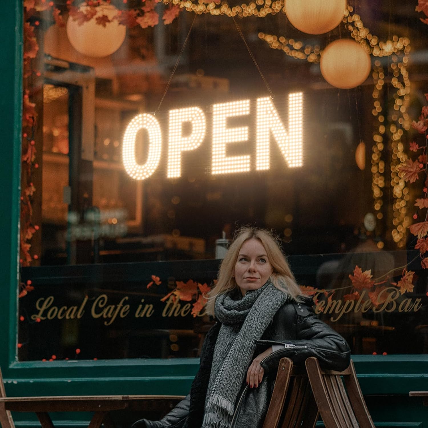 lulixilul LED Open Sign for Business, 30"x10" Dimmable Brightness Large Electric Light Up Sign, Hanging Installation for Store Restaurant Office Bar Hotel Salon (white)