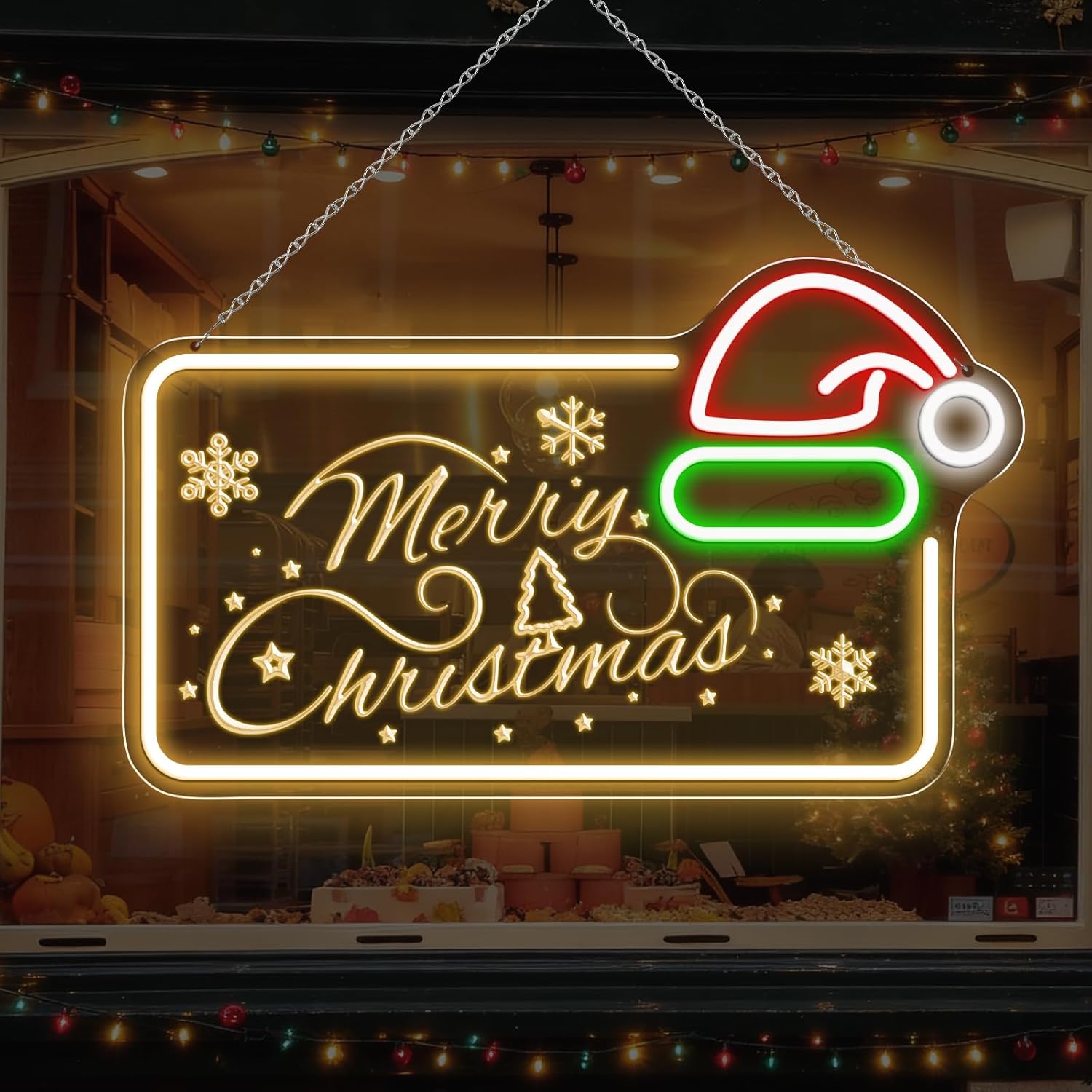 LED Neon Open Sign for Business, 16.5x10'' Come in We’re Open Sign, Warm White Adjustable Brightness Neon Lights for Party, Bar, Salon, Stores, Hotel, Wall Decor, Clubs, Hotels