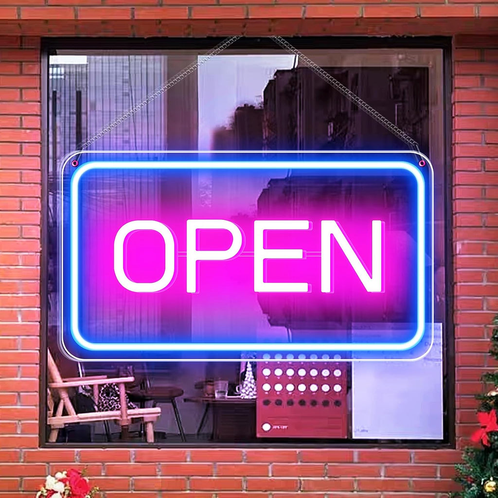 Open Signs for Business, COB Chip LED Neon Open Sign, 16"x 9" Bright Electric Light Up Open Signs with ON/OFF Switch for Bars, Stores, Coffee Shop, Hotel, Window, Outdoor etc.