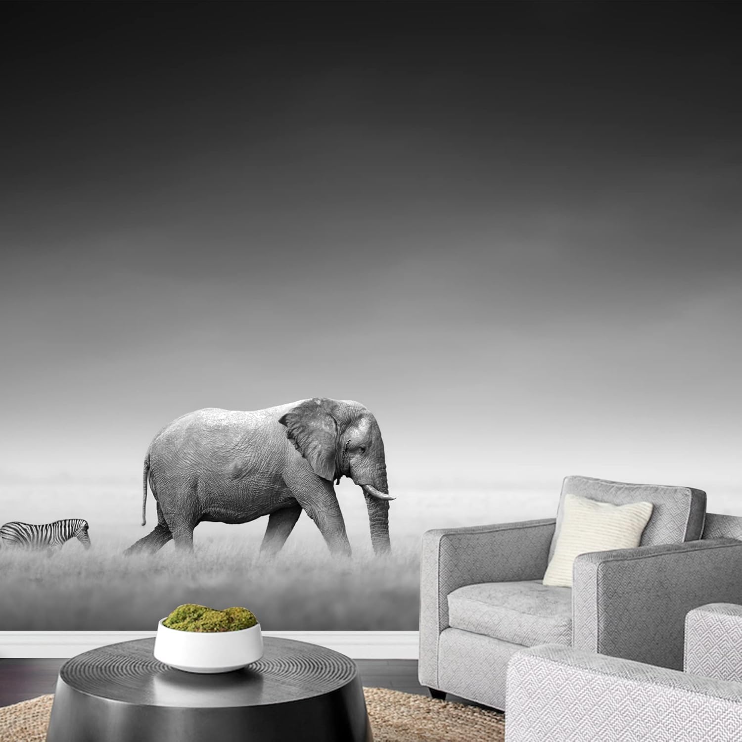 wall26 Removable Wall Sticker/Wall Mural African Field Safari Wild Zebras Animals Nature Photography Realism Decorative Landscape Relax/Calm Rustic Scenery for Living Room, Bedroom, Office - 66"x96"