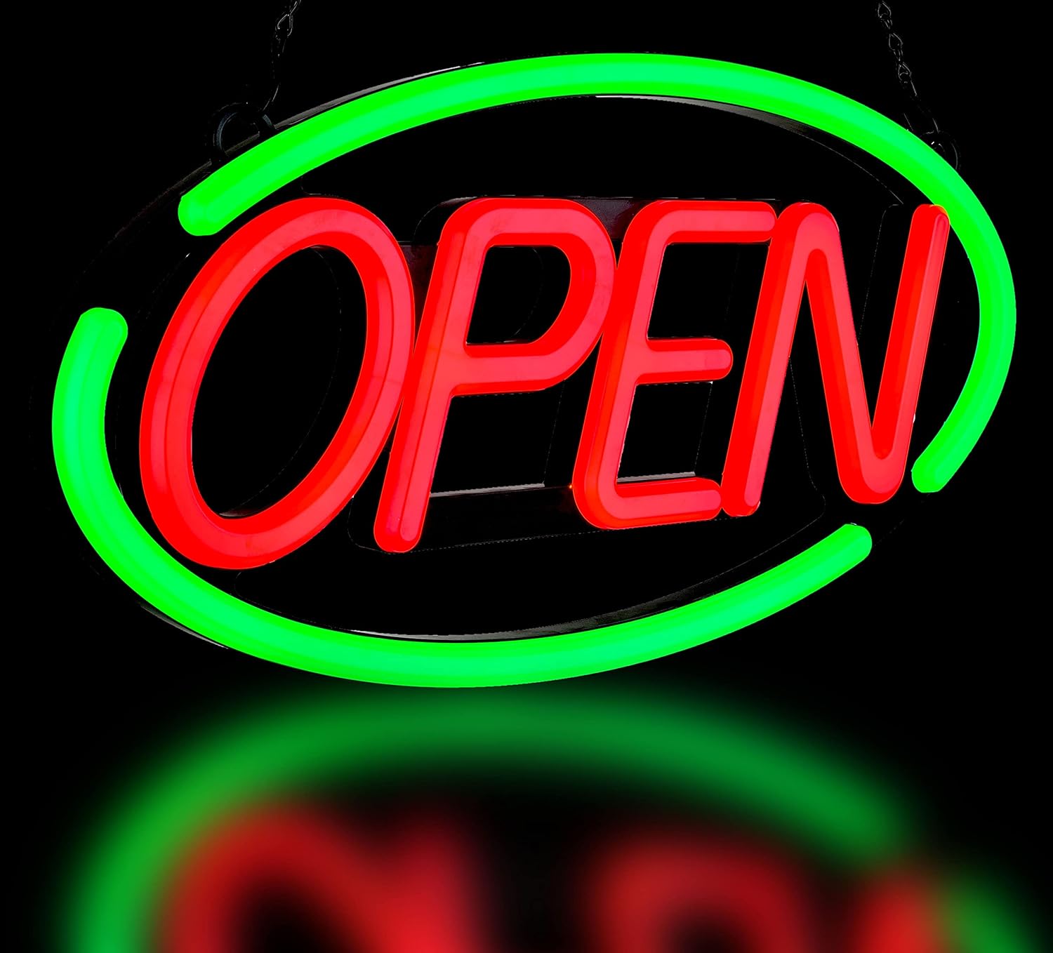 BritTech 21'' X 10'' NEW Ultra Bright LED 2025 Model Neon Open Sign - Remote Controlled - Get Your Business Seen Day or Night(21'' X 10'' Blue/Red)