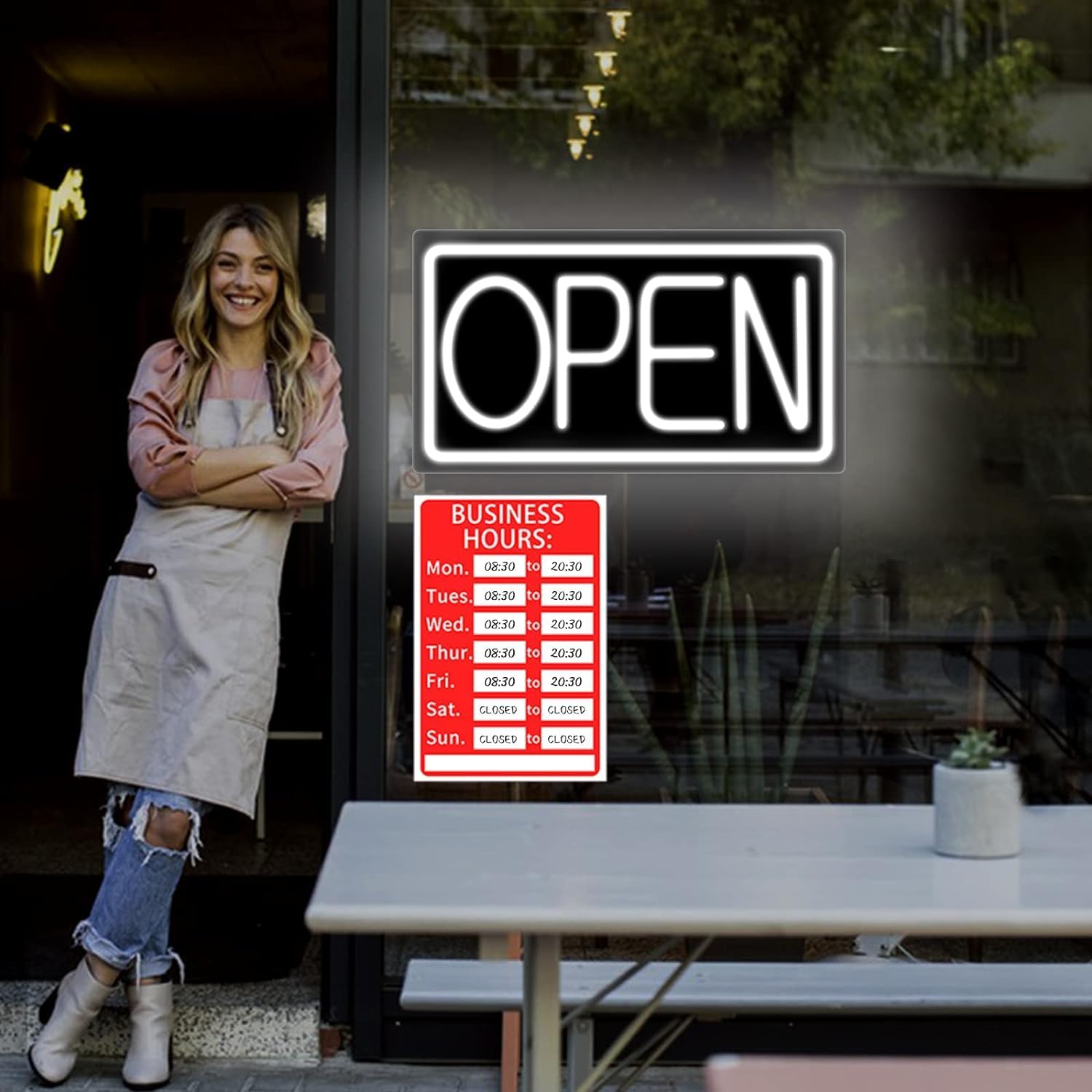 Open Signs for Business Ultra Bright LED Neon Open Signs 22 Inch Plug In Electric Light Up Open Sign with ON/OFF Switch for Business Storefront Window Glass Door Shop Florists Bar Salon Cafes Pubs