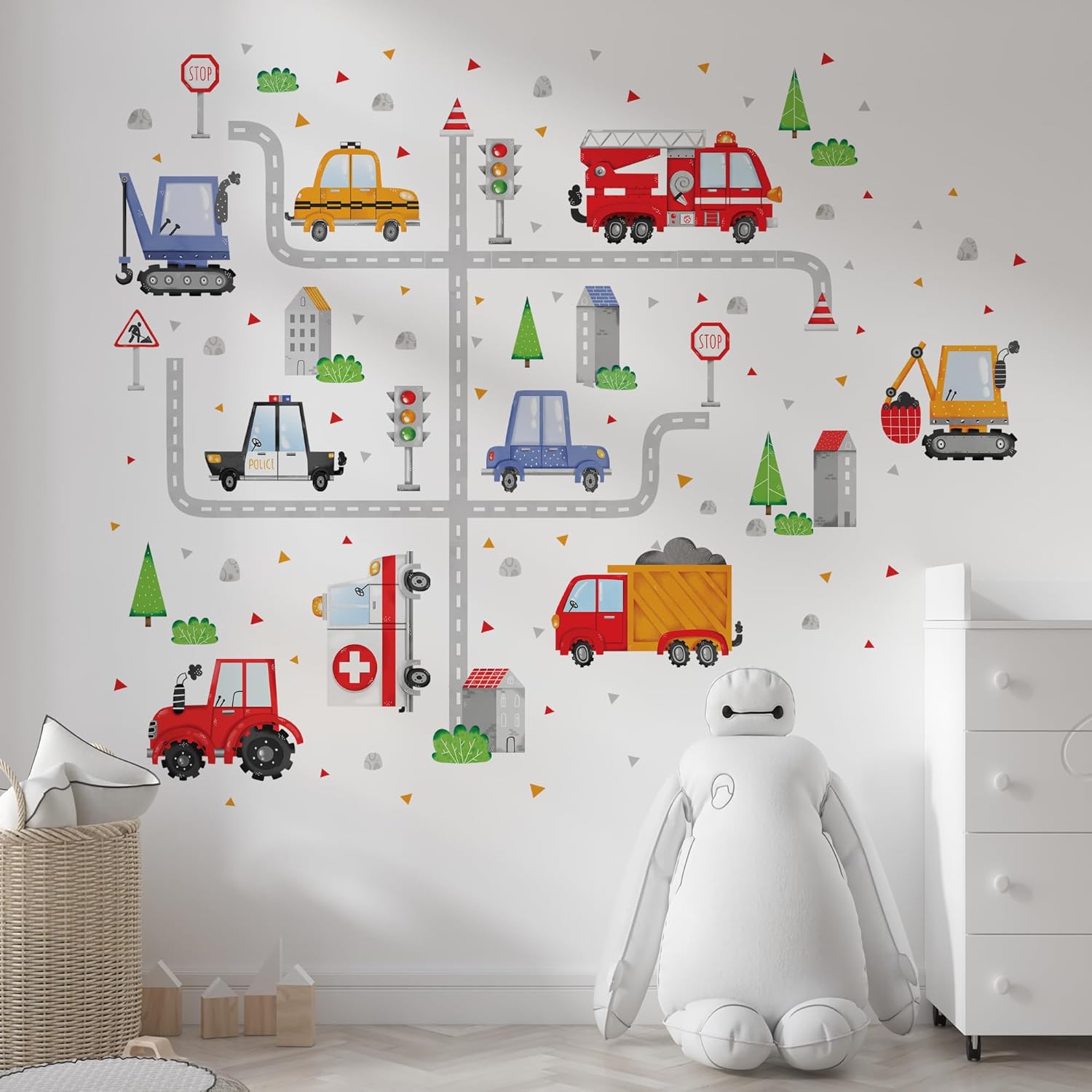 Hot Air Balloon Wall Decals by Lipastick - Peel and Stick Animal Stickers Raccoon, Fox, Koala, Panda for Kids Room, Nursery, Playroom, Bedroom - Removable Wall Decor for Boys, Girls, Babies - XXL Size