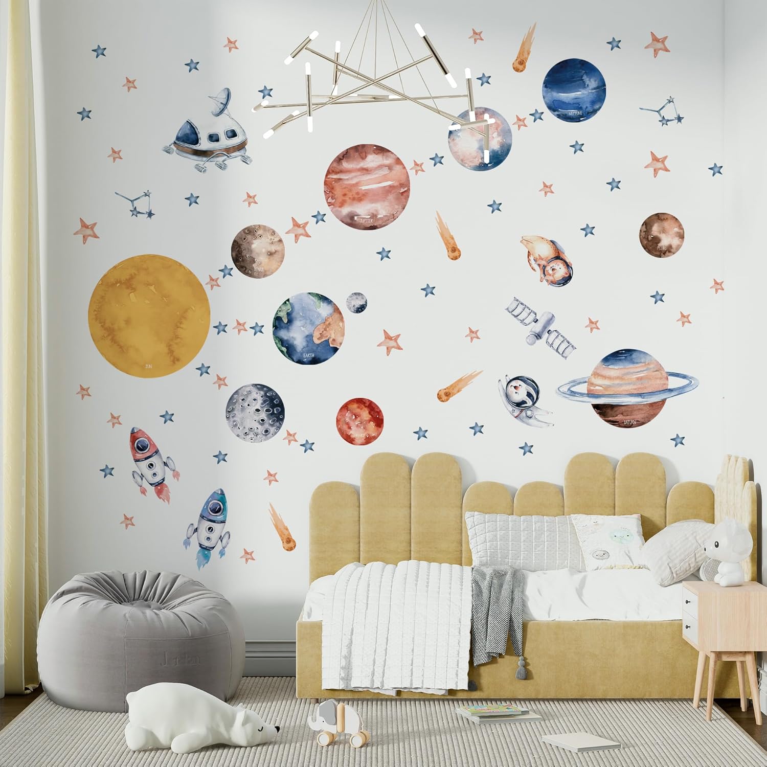 Hot Air Balloon Wall Decals by Lipastick - Peel and Stick Animal Stickers Raccoon, Fox, Koala, Panda for Kids Room, Nursery, Playroom, Bedroom - Removable Wall Decor for Boys, Girls, Babies - XXL Size