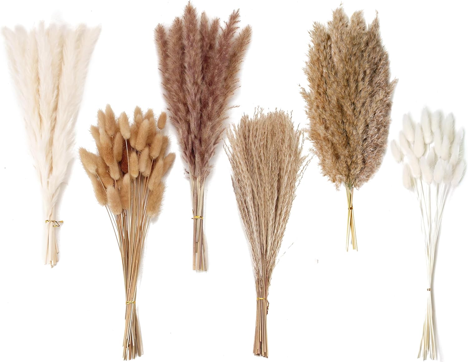 300 PCS Dried Flower Bouquet – Pampas Grass, Floral Decor for Home, Wedding, and Boho Style | Perfect for Vases, Fall, Spring, Summer, and Winter Arrangements