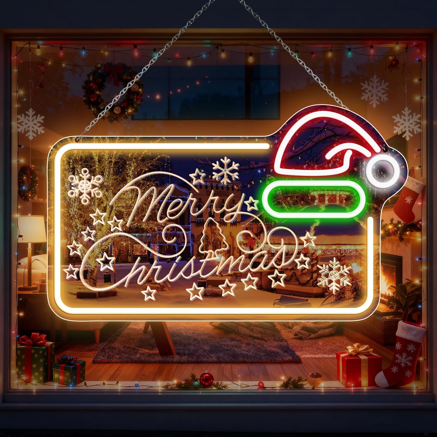 LED Neon Open Sign for Business, 16.5x10'' Come in We’re Open Sign, Warm White Adjustable Brightness Neon Lights for Party, Bar, Salon, Stores, Hotel, Wall Decor, Clubs, Hotels