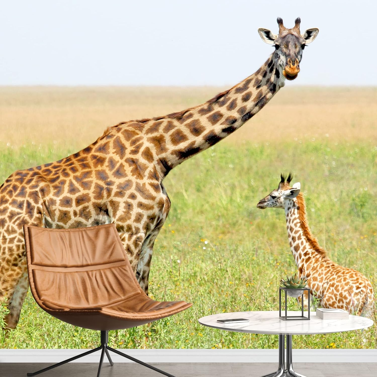 wall26 Removable Wall Sticker/Wall Mural African Field Safari Wild Zebras Animals Nature Photography Realism Decorative Landscape Relax/Calm Rustic Scenery for Living Room, Bedroom, Office - 66"x96"