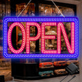 16.5" X 9" Led Neon Open Signs for Business Ultra Bright Plug In Electric Light Up Open Signs with ON/OFF Switch and 12V/2A AC Adapter for Storefront Window Bar Salon Coffee Stores (Horizontal)