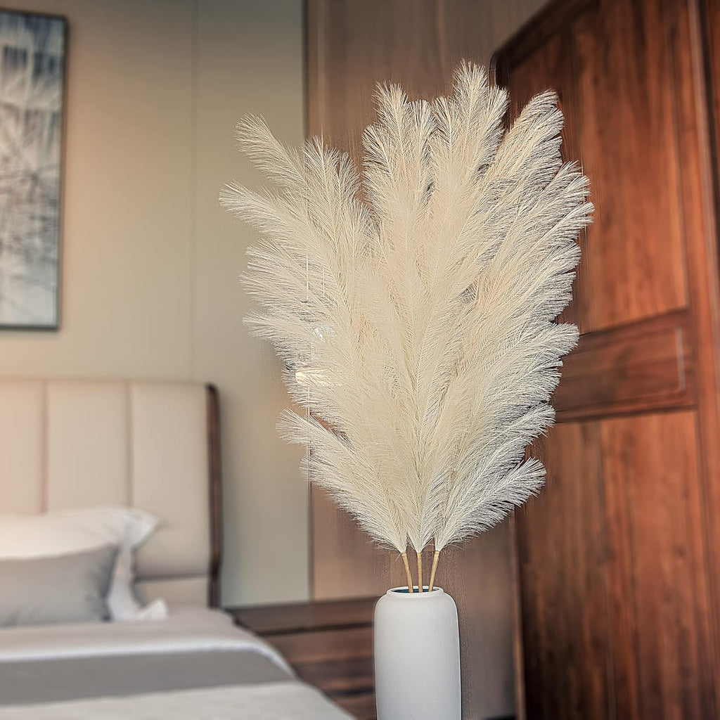 3Pcs 71" Large Pampas Grass Decor, Tall Faux Fluffy Artificial Dried Pompous Grass for Floor Vase Filer, Office, Boho Wedding