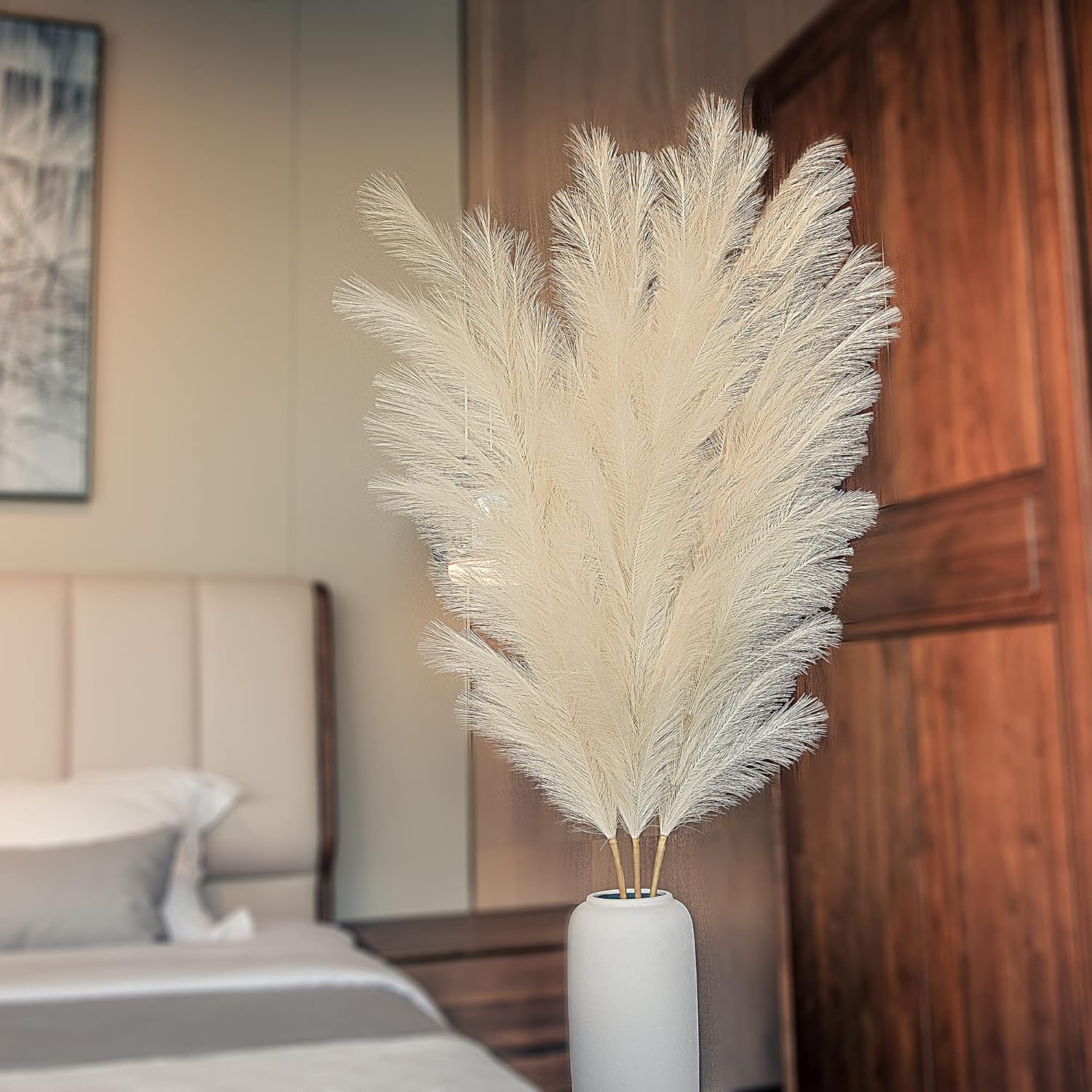 3Pcs 71" Large Pampas Grass Decor, Tall Faux Fluffy Artificial Dried Pompous Grass for Floor Vase Filer, Office, Boho Wedding