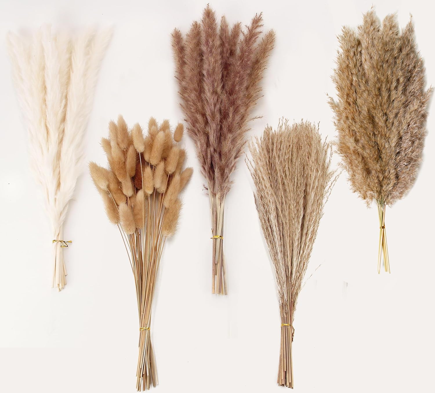 300 PCS Dried Flower Bouquet – Pampas Grass, Floral Decor for Home, Wedding, and Boho Style | Perfect for Vases, Fall, Spring, Summer, and Winter Arrangements