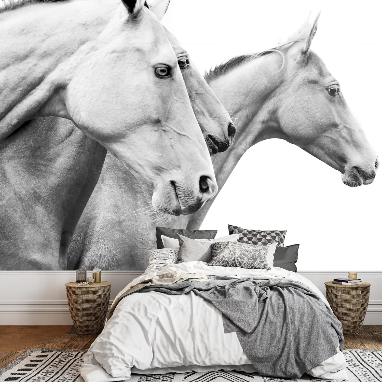 wall26 Removable Wall Sticker/Wall Mural African Field Safari Wild Zebras Animals Nature Photography Realism Decorative Landscape Relax/Calm Rustic Scenery for Living Room, Bedroom, Office - 66"x96"