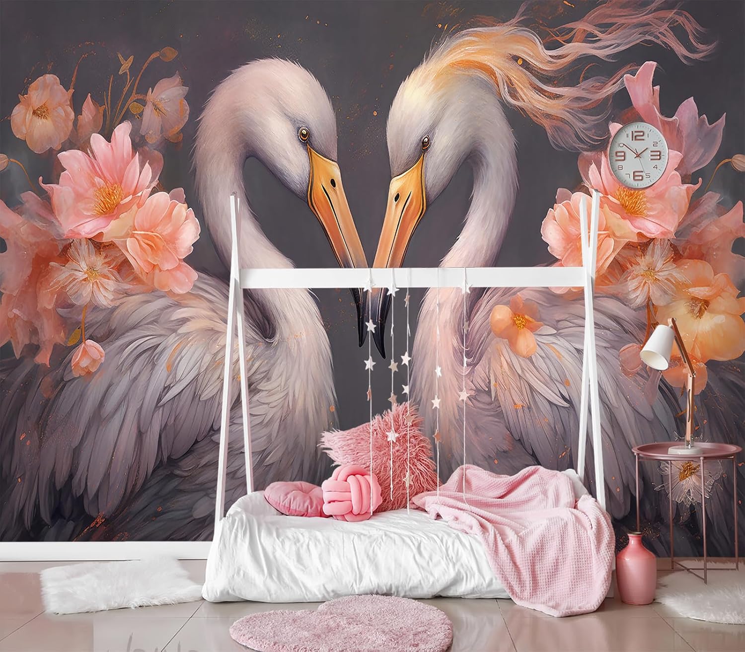 XMPMBM-Cartoon Hand-Painted Animals Woodland Nursery Room Fabric Wallpaper Graffiti Pine Forest Kids Gaming Room Wall Mural-W 88" X H 59"（36 Square Foot）