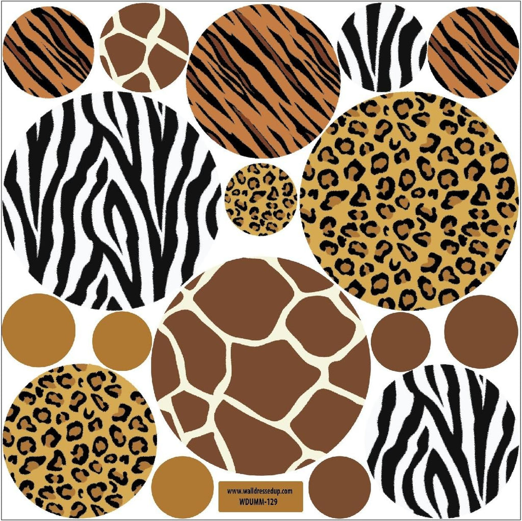 Animal Prints Decals, Large Dots in Leopard, Zebra,Tiger, Giraffe, Animal Prints, Fabric Wall Decals, Repositionable