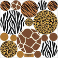 Animal Prints Decals, Large Dots in Leopard, Zebra,Tiger, Giraffe, Animal Prints, Fabric Wall Decals, Repositionable