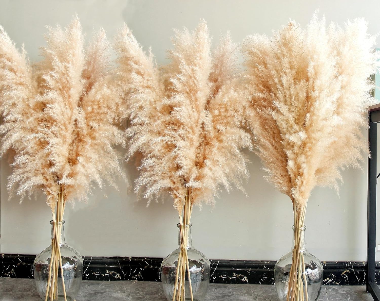 40" inch 20 Stems Natural Pampas Grass Decor Tall, Pompas Grass, Tall Pampas Grass for Wedding, Party, Farmhouse, Boho Home Decor