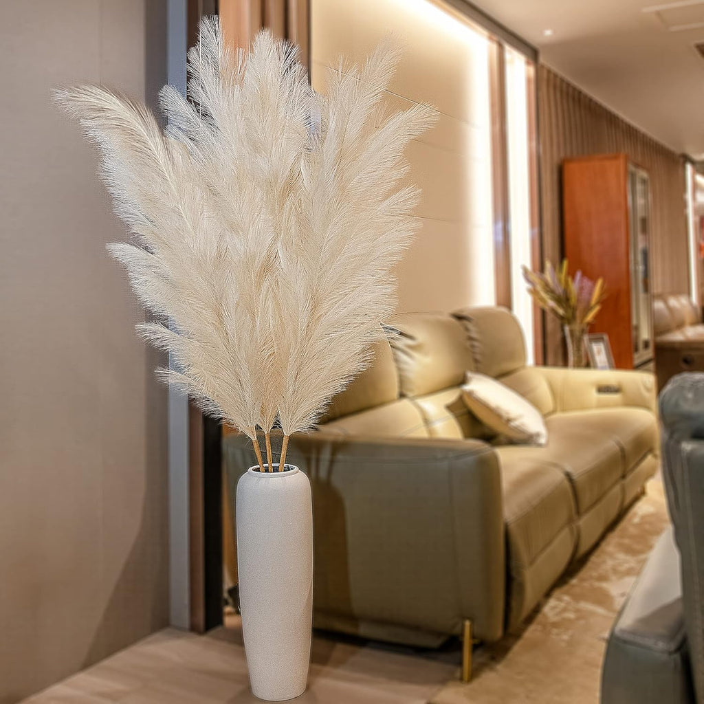 3Pcs 71" Large Pampas Grass Decor, Tall Faux Fluffy Artificial Dried Pompous Grass for Floor Vase Filer, Office, Boho Wedding