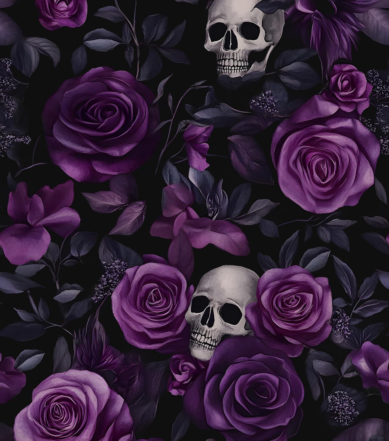 Laatse Dark Floral Peel and Stick Wallpaper, Vintage Floral Contact Paper, Waterproof Self Adhesive Boho Decor Black Rose Wall Paper for Bedroom Walls Bookcase Drawers 17.5in x 32.8ft