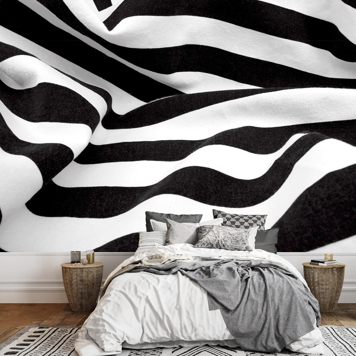 wall26 Removable Wall Sticker/Wall Mural African Field Safari Wild Zebras Animals Nature Photography Realism Decorative Landscape Relax/Calm Rustic Scenery for Living Room, Bedroom, Office - 66"x96"