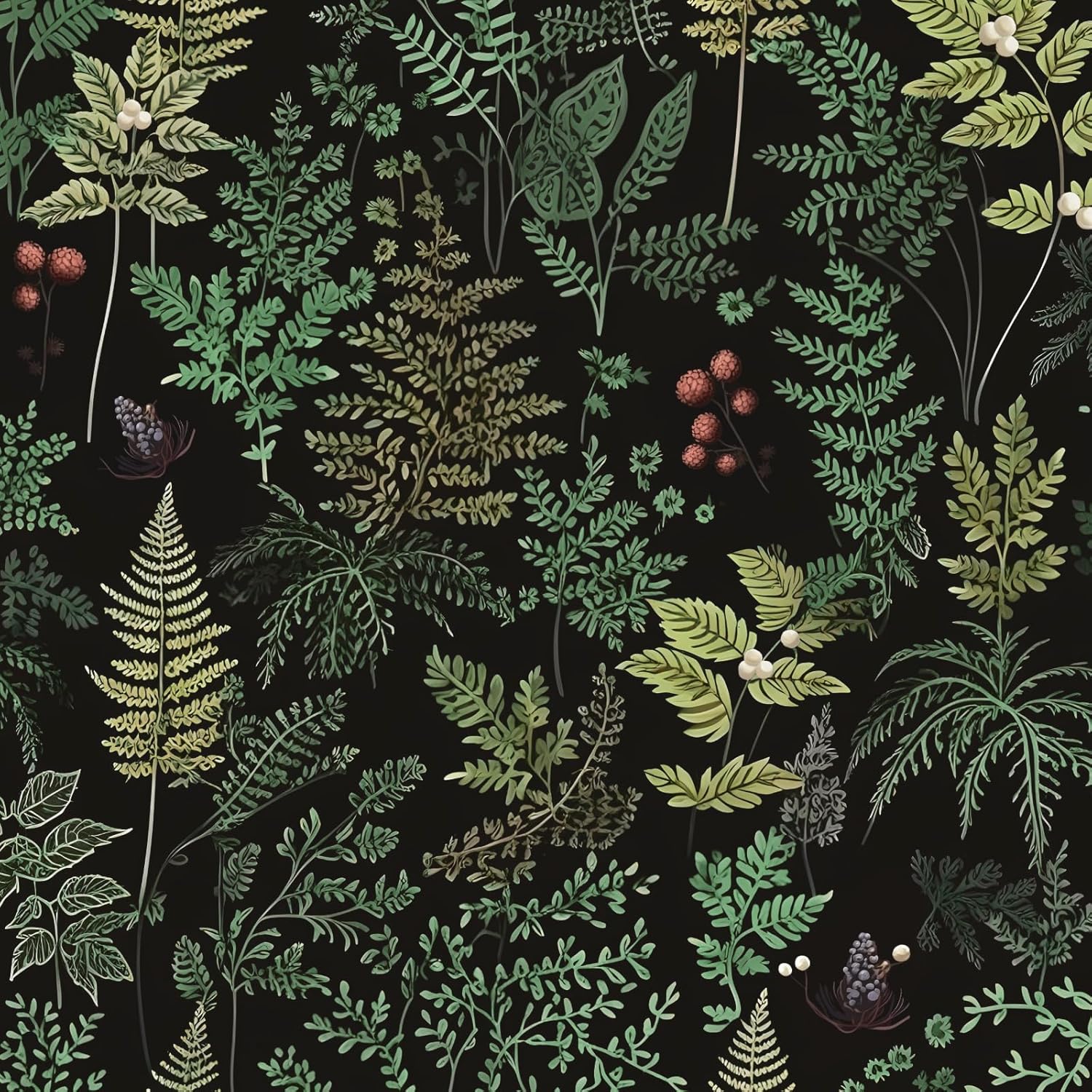 XRUIBZI Black Floral Wallpaper Peel and Stick Wallpaper Leaf Wallpapers Gold Leaf Contact Paper for Cabinets Waterproof Self Adhesive Wall Paper for Kitchen Countertop Wall 17.5" x 393"