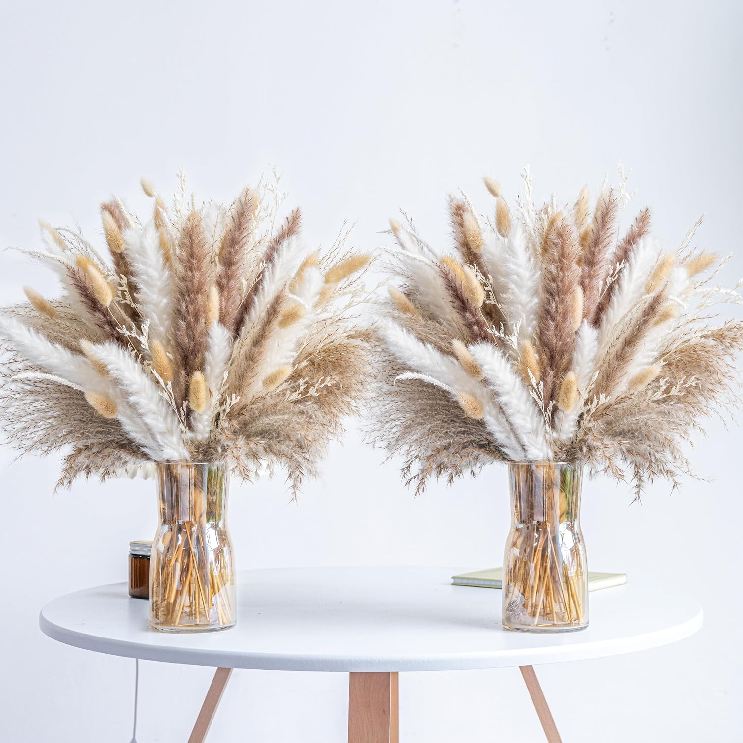 440PCS Natural Dried Pampas Grass Boho Home Decor Bouquet Phragmites Dried Flowers Bouquet for Wedding Floral Arrangements Home Decorations (440PCS)