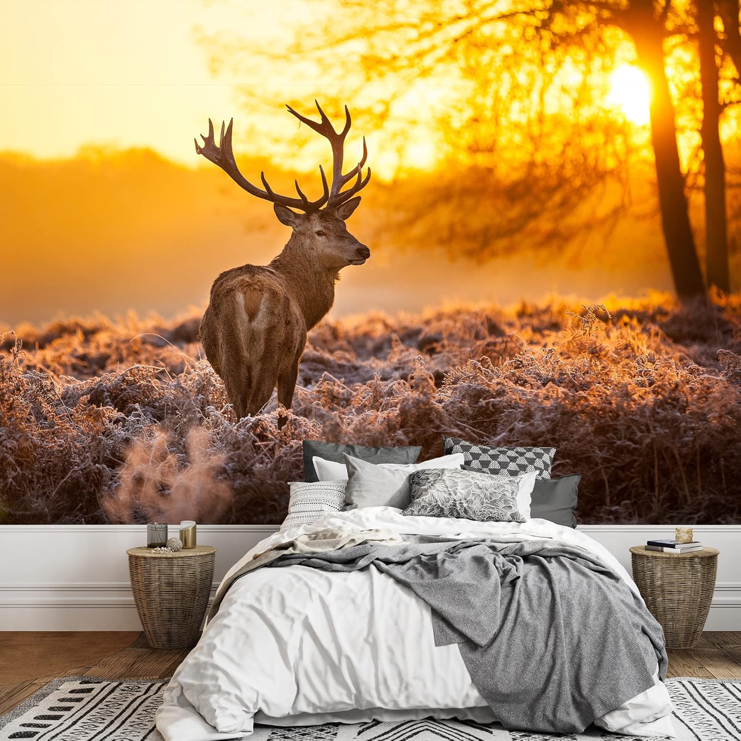 wall26 Removable Wall Sticker/Wall Mural African Field Safari Wild Zebras Animals Nature Photography Realism Decorative Landscape Relax/Calm Rustic Scenery for Living Room, Bedroom, Office - 66"x96"