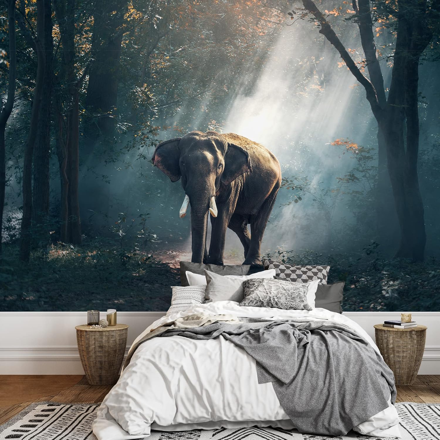 wall26 Removable Wall Sticker/Wall Mural African Field Safari Wild Zebras Animals Nature Photography Realism Decorative Landscape Relax/Calm Rustic Scenery for Living Room, Bedroom, Office - 66"x96"