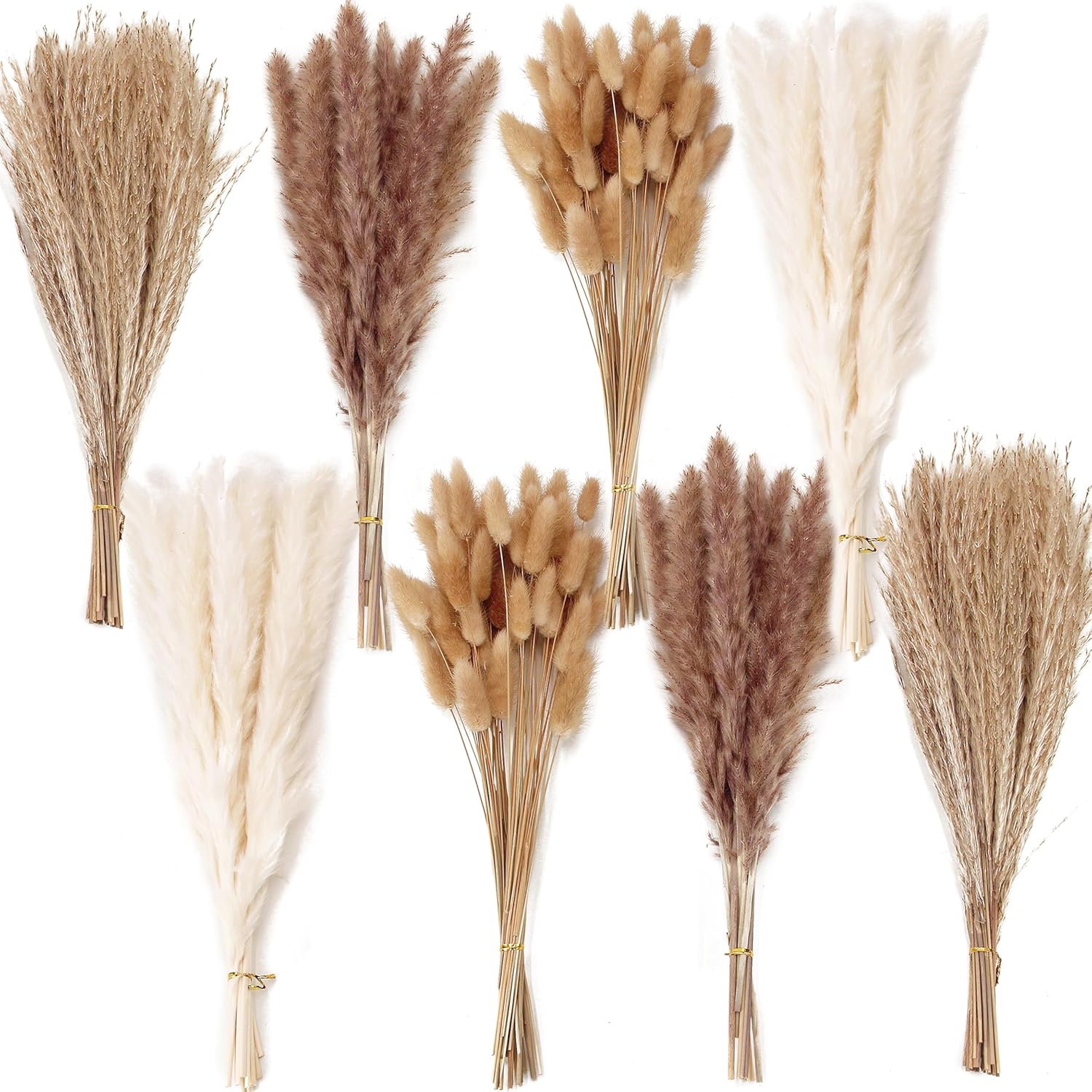 300 PCS Dried Flower Bouquet – Pampas Grass, Floral Decor for Home, Wedding, and Boho Style | Perfect for Vases, Fall, Spring, Summer, and Winter Arrangements