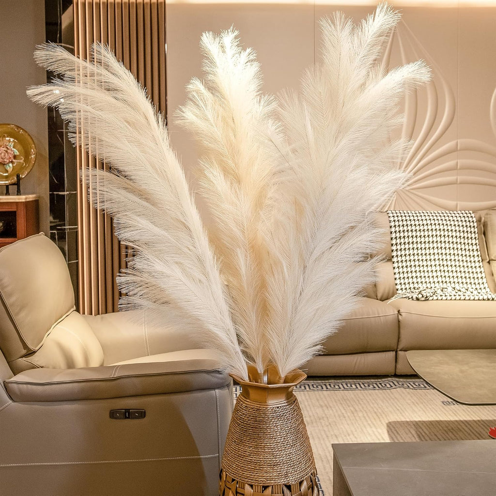 3Pcs 71" Large Pampas Grass Decor, Tall Faux Fluffy Artificial Dried Pompous Grass for Floor Vase Filer, Office, Boho Wedding