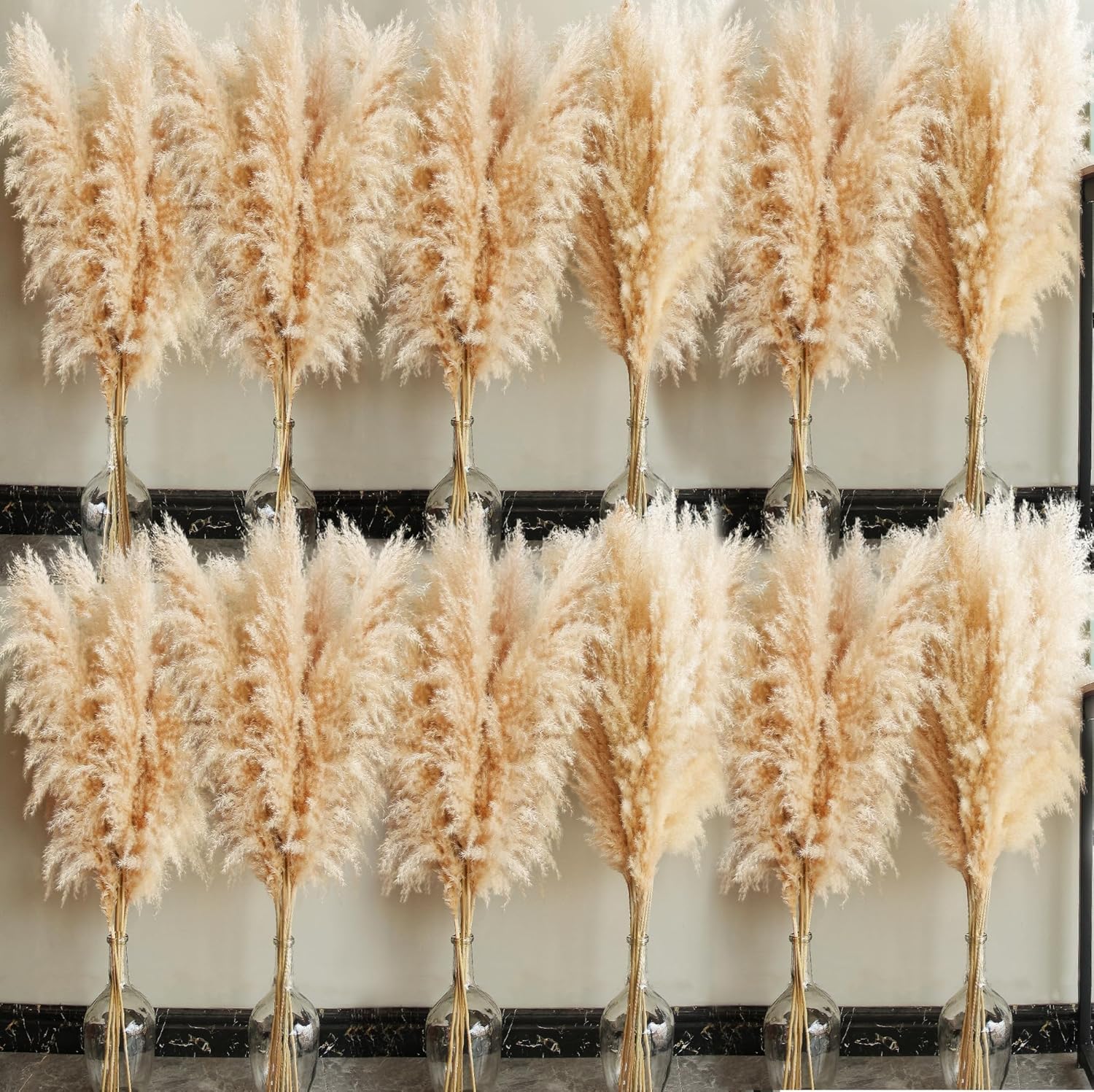 40" inch 20 Stems Natural Pampas Grass Decor Tall, Pompas Grass, Tall Pampas Grass for Wedding, Party, Farmhouse, Boho Home Decor
