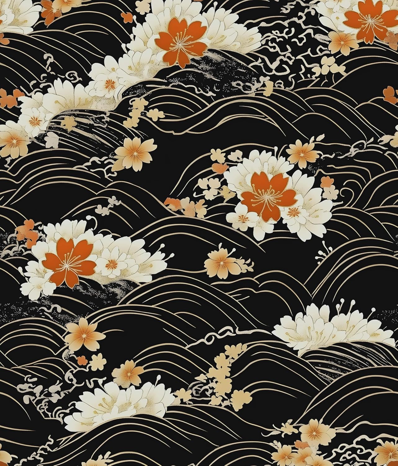 Laatse Floral Wallpaper Peel and Stick,Vintage Rose Contact Paper 17.5" x 393", Thick Burgundy Wall Paper Murals Self Adhesive Removable Waterproof for Shelf Cabinet Drawer Table Decor (Black, Red)